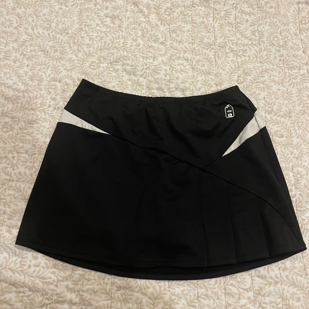 Black and white tennis skirt